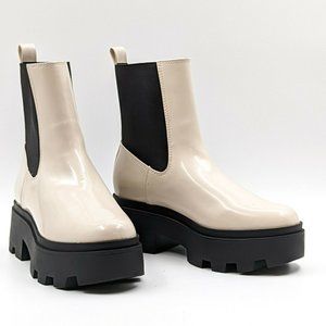 Open Edit Women Iris Ivory Chelsea Platform Ankle Boots Size 7.5M NEW